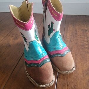 Shea Baby Cowboy Boots Cactus Pecos Leather Boots Toddler Size 6